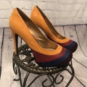 Faux Suede Platform Heels